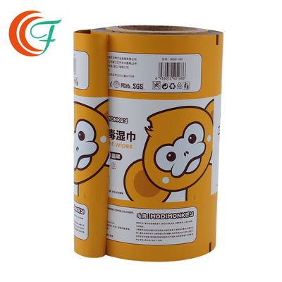 Le strofinate bagnate hanno stampato il film d'imballaggio 80mic hanno metallizzato le strofinate di pulizia del film di poliestere hanno stampato Rolls laminati