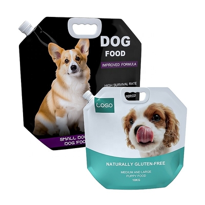 Contenitori di imballaggio per alimenti per cani e gatti con manico a colori stampato