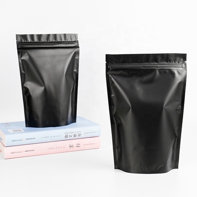 Tasse di imballaggio nero con cerniera sacche di plastica riutilizzabili